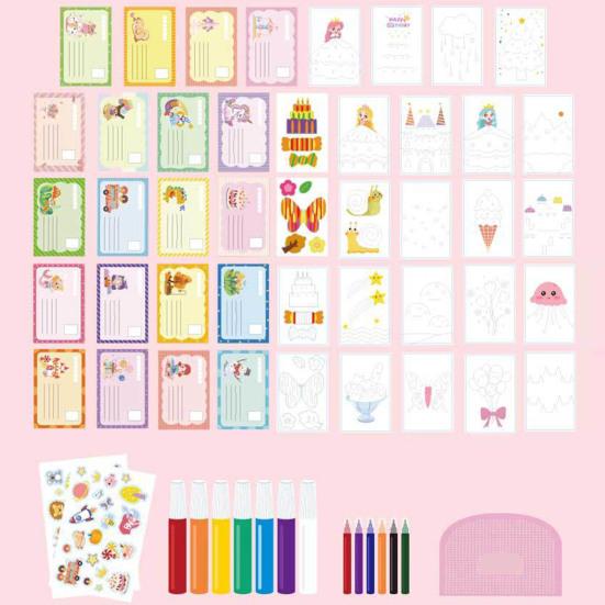 1 набор Squeegee Art Kids Paint Kit DIY Rainbow Scratch Painting Crafts