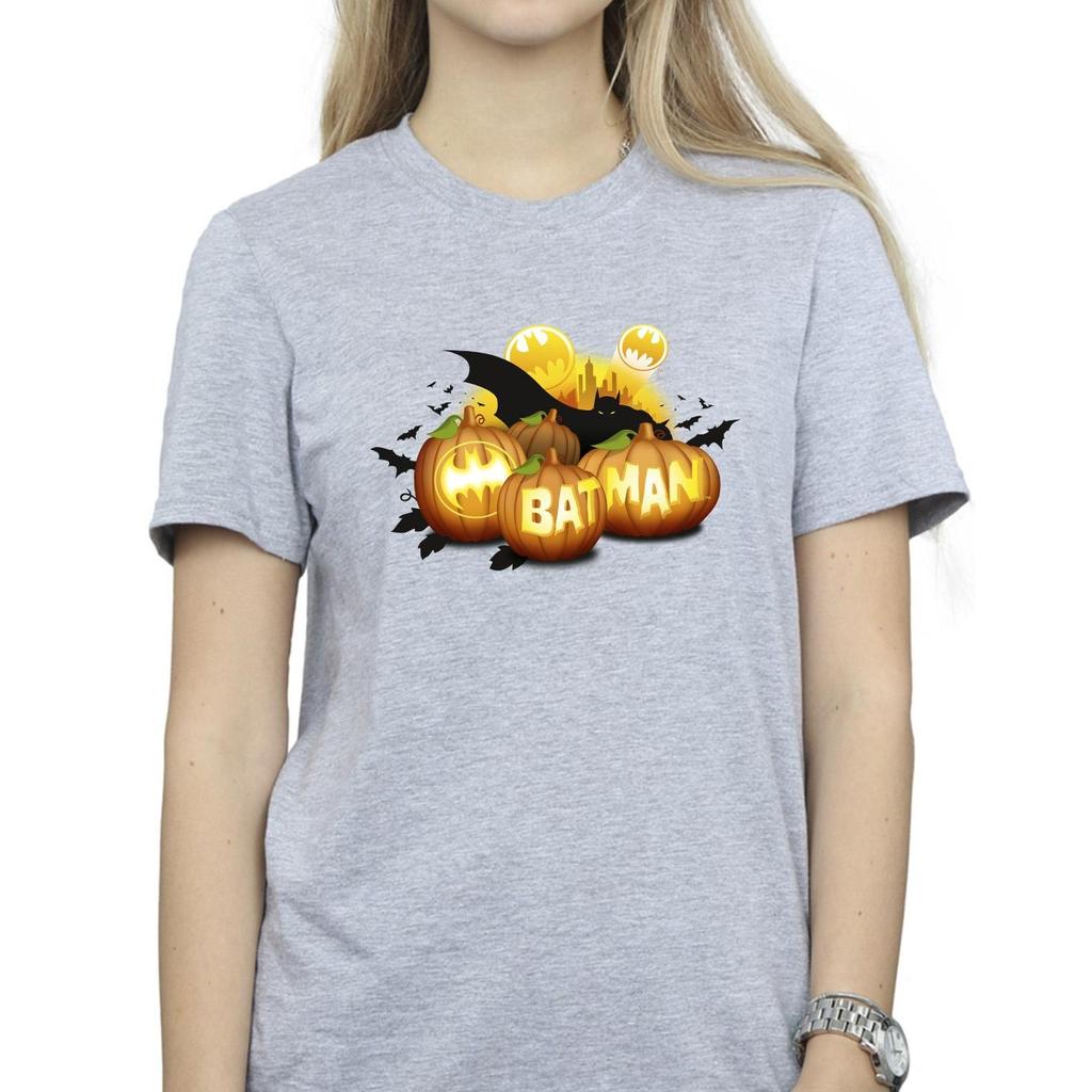 DC Comics Womens/Ladies Batman Pumpkins Cotton Boyfriend T-Shirt