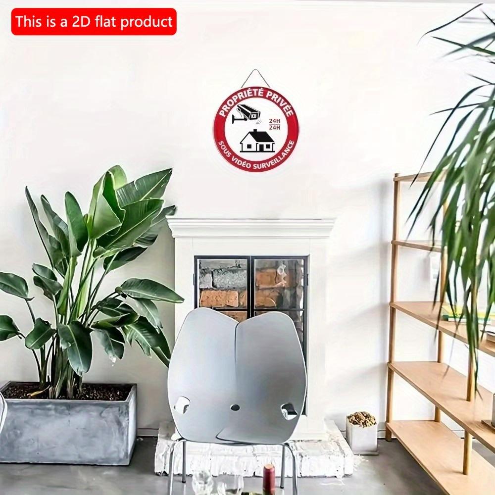 1 шт. 2d плоский круглый деревянный знак - 20 см Посторонним вход воспрещен Предупреждение Видеонаблюдение Настенный плакат Доска Двор Жесткий Знак Безопасности