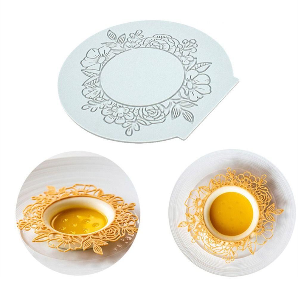 Декоративный шоколадный трафарет для украшения торта, цветочный венок, кружевной молд для торта, силиконовая форма, кружевная подложка