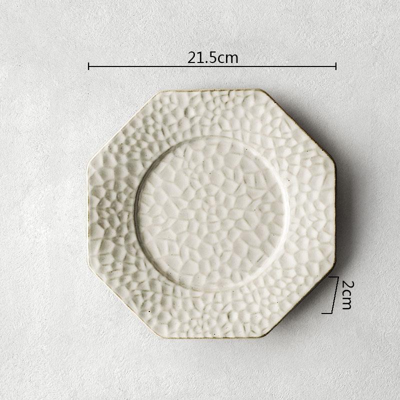 Ceramic Dinner Plate Restaurant Irregular Texture Flat Plate Steak Plate Pasta Plates Dessert Plates Snack Plates Home Tableware