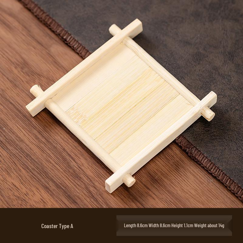 Круглый бамбуковый противоскользящий коврик и поднос для комнатных растений, подстаканников и декора