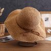 New Hat Women's Summer Beach Sun Hat Straw Versatile Sun Protection Sun Hat Large Brim Folding