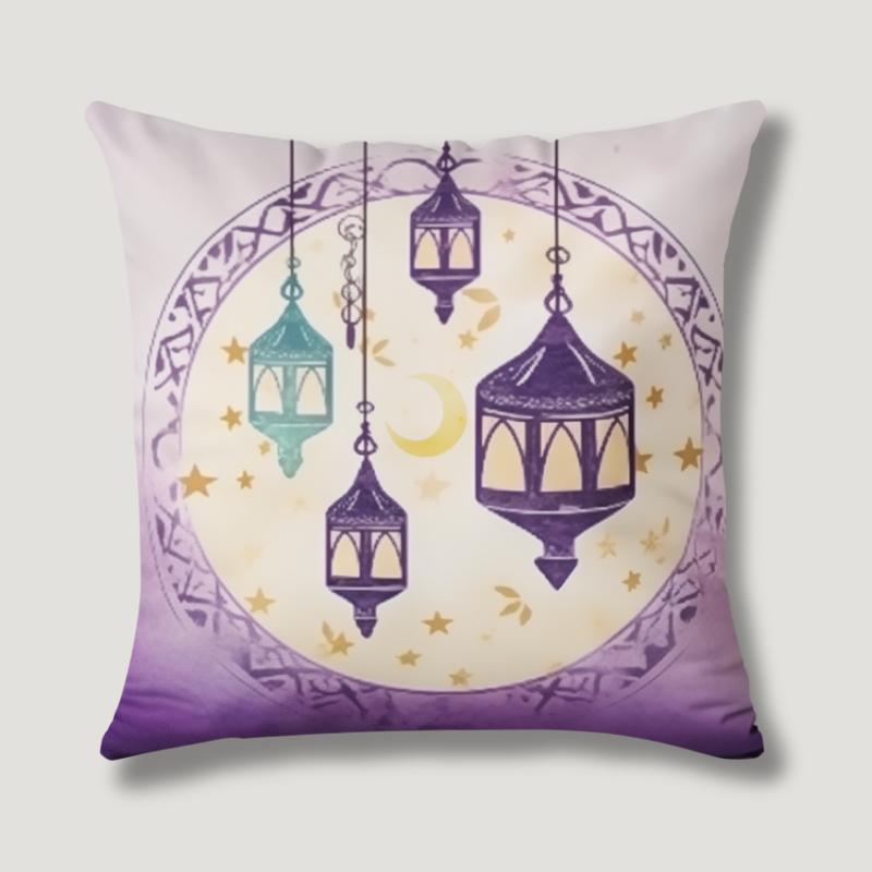 1PC Double Sides Printed Ramadan Themed Throw Pillow Covers (17.7"*17.7") Traditional Home Decor Room Bed Sofa Chair Cushion Covers No Pillow Core