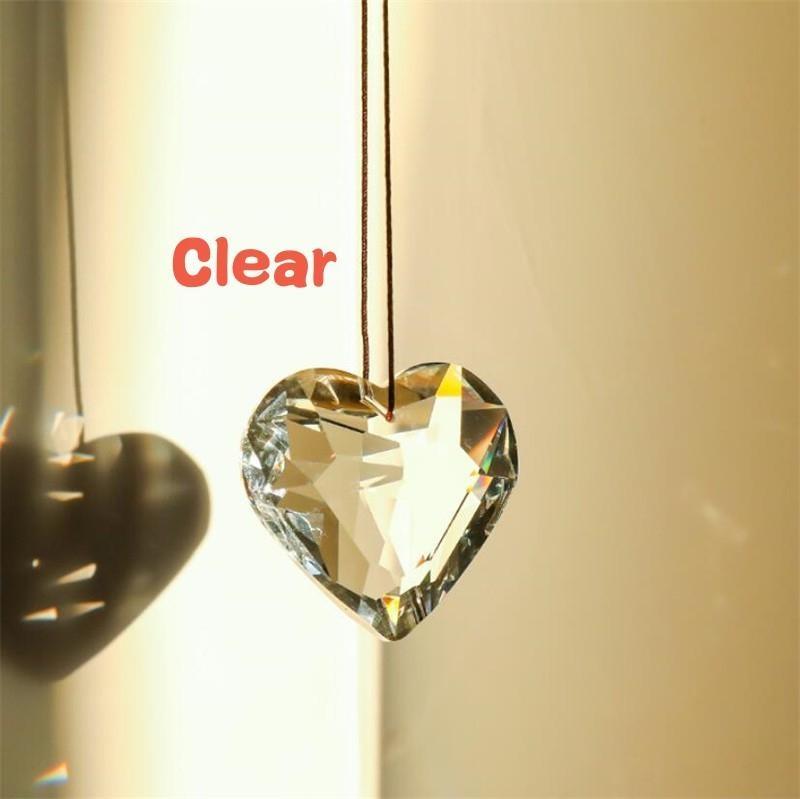 1 шт., хрустальный кулон в форме сердца, автомобильные подвески, люстра, орнамент, освещение, подвеска, аксессуары для рукоделия, хрустальное сердце, призма, ловец солнца, украшение