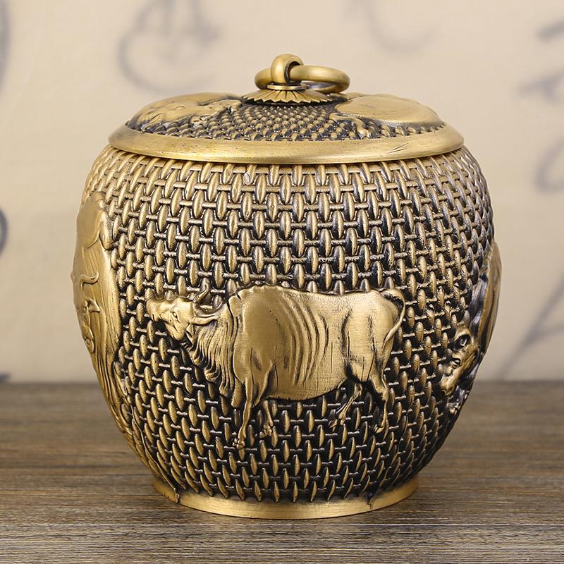 Латунный Вунюй чайница чистая медь ручная работа ornament чайный набор чайная церемония медная посуда деловой подарок