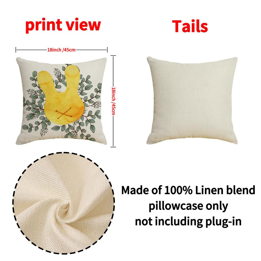 Подушка с принтом пасхального кролика, серый набор, клетчатая квадратная наволочка, декоративная диванная подушка для гостиной