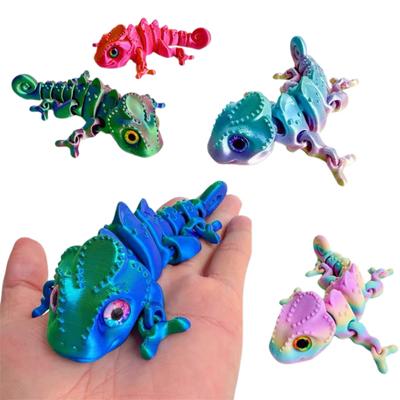 3D-печатная шарнирная модель ящерицы-хамелеона с подвижными суставами, гибкая игрушка-антистресс-хамелеон для снятия стресса, украшение для дома, офисного стола