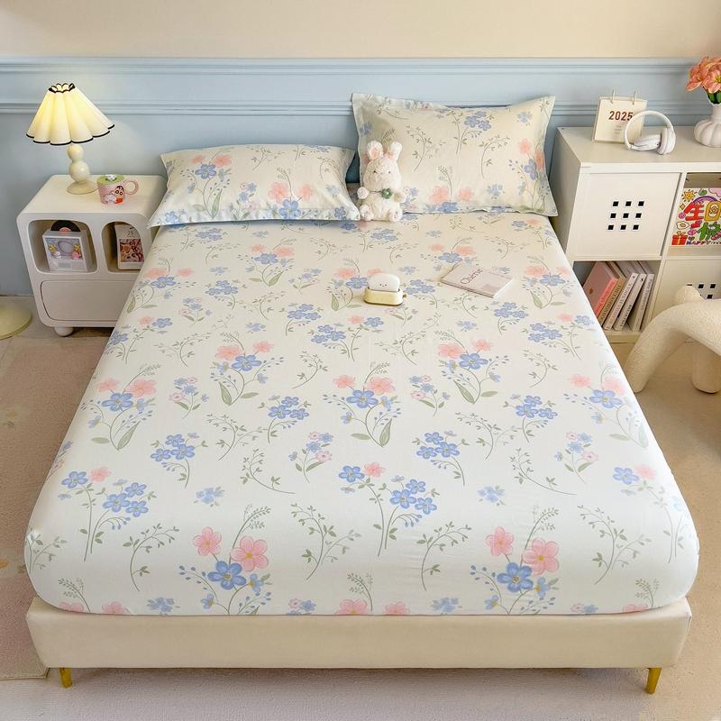 Pure Cotton Bedsheet Cartoon Style Fitted Sheet Queen/King Size Bed Cover Adults Kids Bed Linen Sabanas (Pillowcase Need Order)