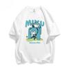 2026 Hot Sale Hatsune Miku Collaborates on Future MIKU Line Style Short Sleeved Cotton Printed New Casual Men's and Women's Clothing Loose Tee Top