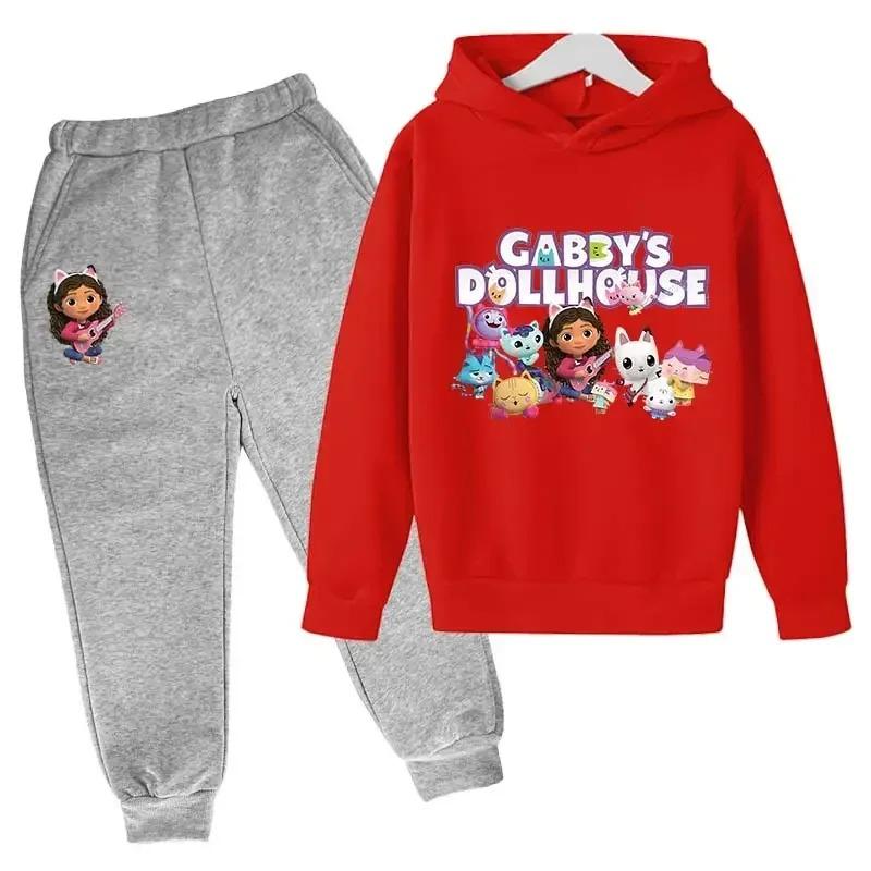 2025 Hoodie Toddler Girls Gabby Dollhouse Clothes Hoodies Pants 2Pcs Sets Cute Children Costume Kids Tracksuits Kids Gabby Cats