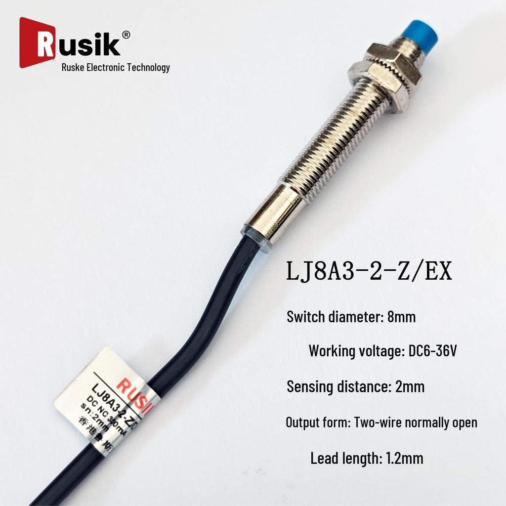 LJ8A3-2-Z/EX Металлический индуктивный датчик приближения, M8, Двухпроводной, Нормально разомкнутый, DC6-36V, 2 мм обнаружения