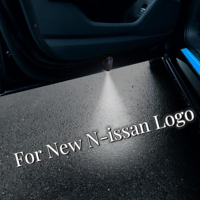 CGANEI1 2PCS Z Nismo GTR Logo Emblem Universal LED Car HD Door Light Courtesy Projector Lamp USB Rechargeable For Nissan Teana 350Z 370Z