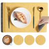 Dual Side Placemat Waterproof Faux Leather Coaster Placemat Solid Color Heat Insulation Pad for Dining Tables Countertops