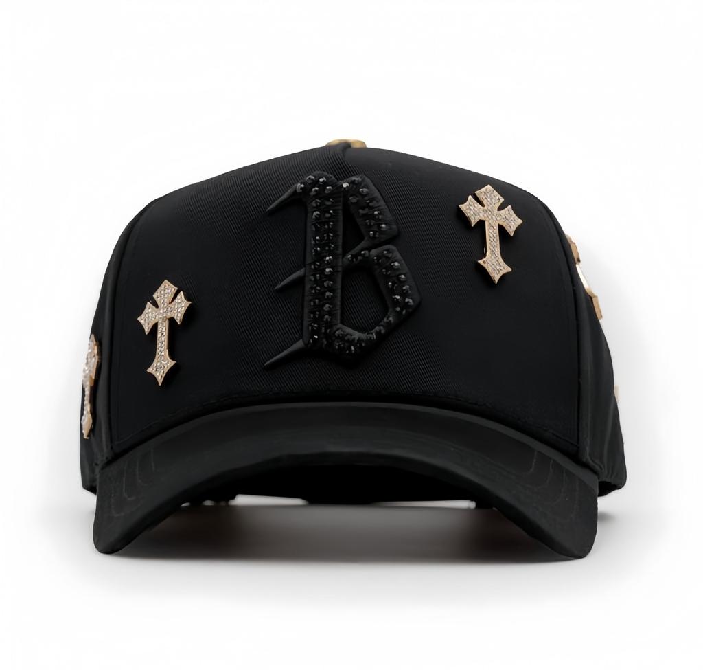 High Quality 5-Panel Curved Brim Baseball Cap with Rhinestone Embellishments Terry Fabric Dobby Style-Sporty Unisex Adult Hat
