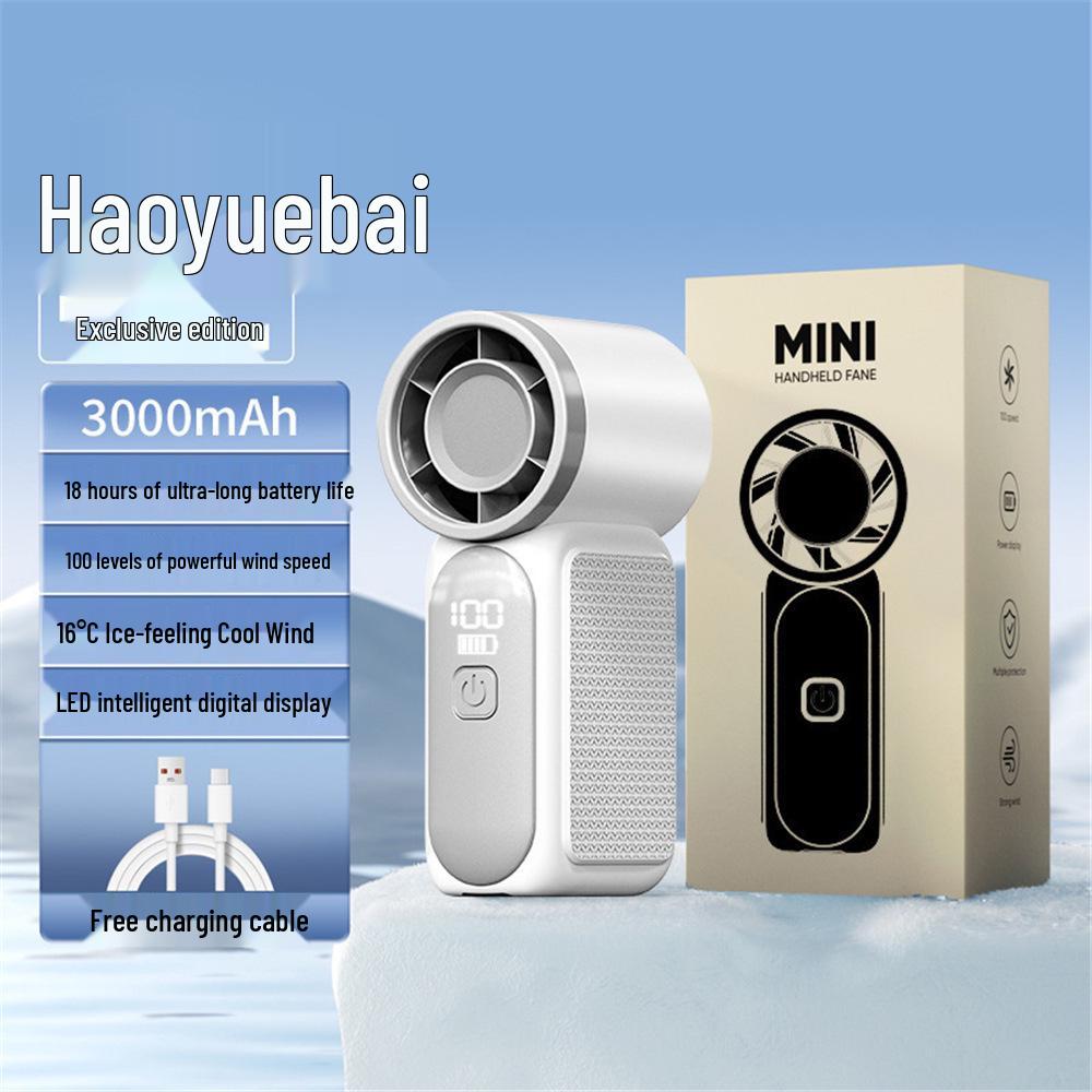 2025 Turbo Mini Handheld Fan: High-Speed, USB Rechargeable, Long Battery Life, Portable & Powerful for Outdoor Use