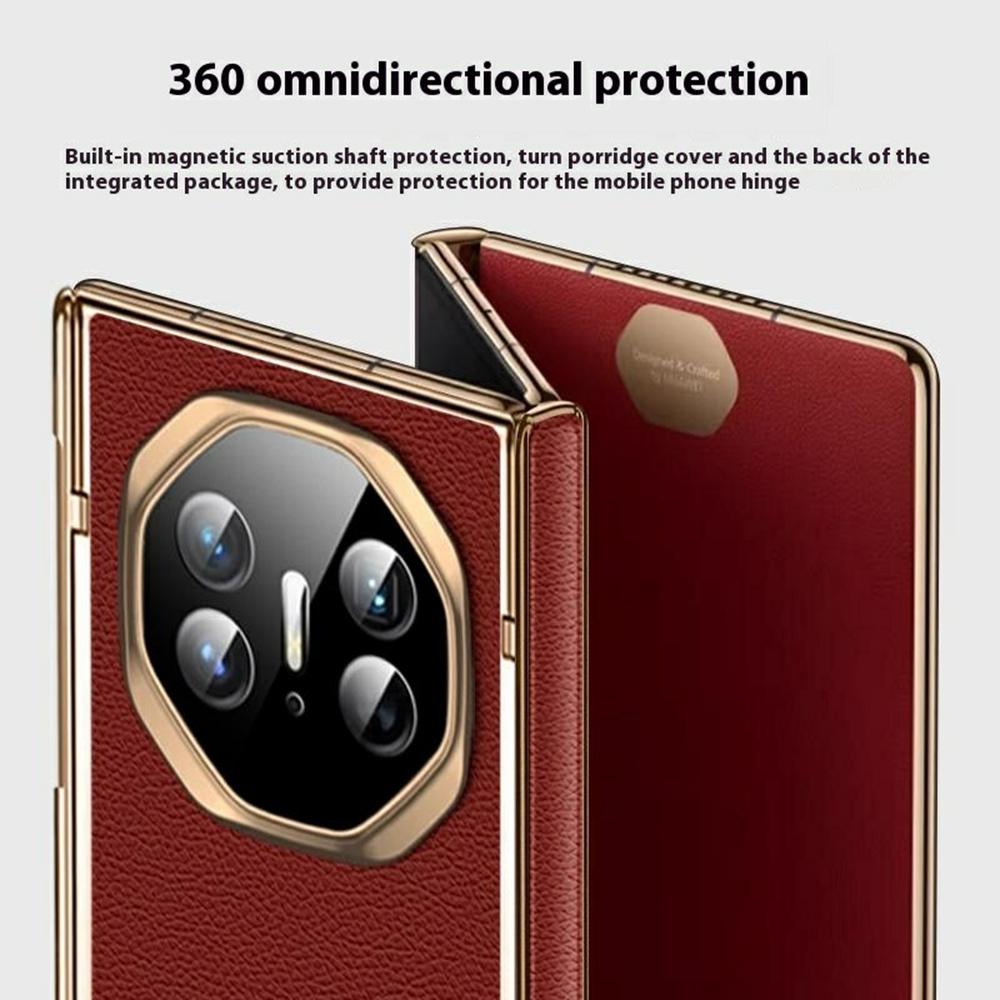 For Huawei Mate XT Ultimate Case Magnetic Hinge Leather+PC Kickstand Back Cover