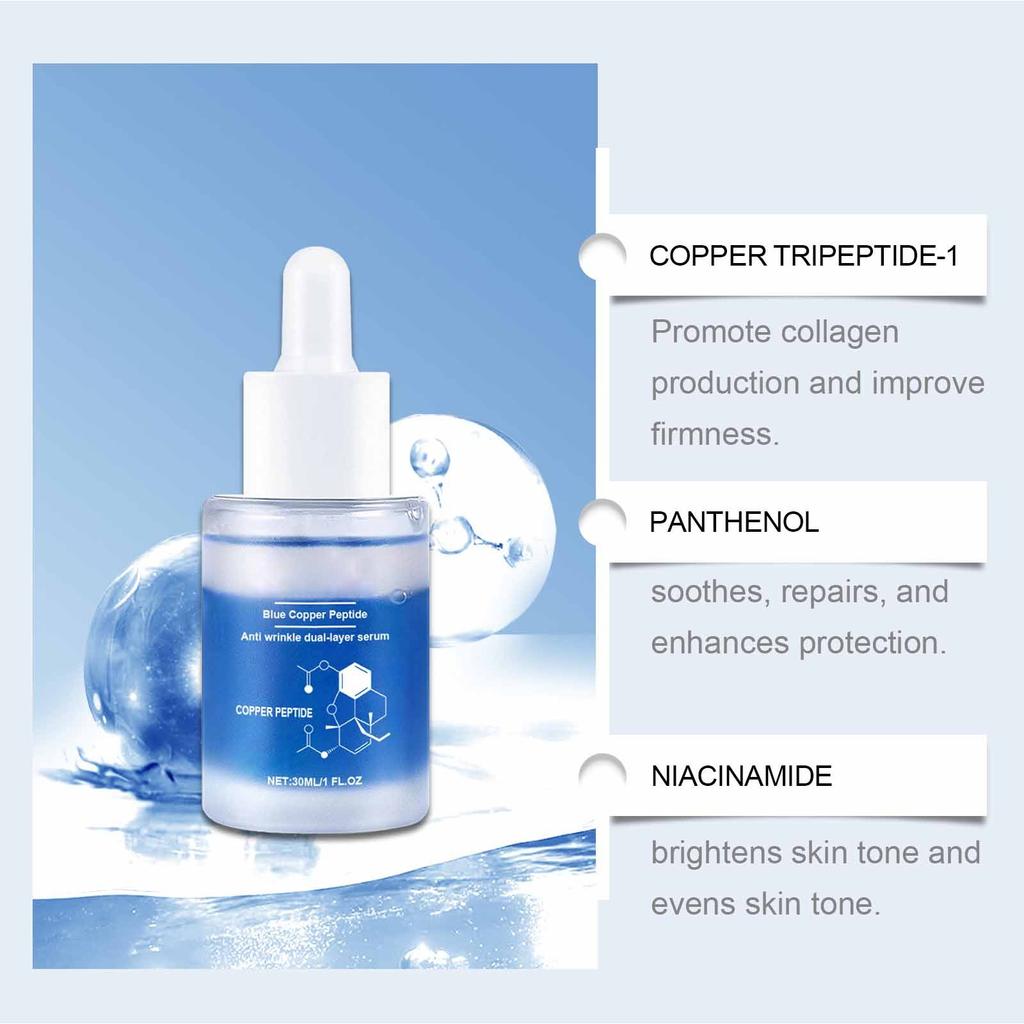 Copper Peptide -Ageing Serum, Copper Peptide Face Serum Collagen, Concentration Serum Liquid, Powerful Moisturizing Facial Serum 30ml
