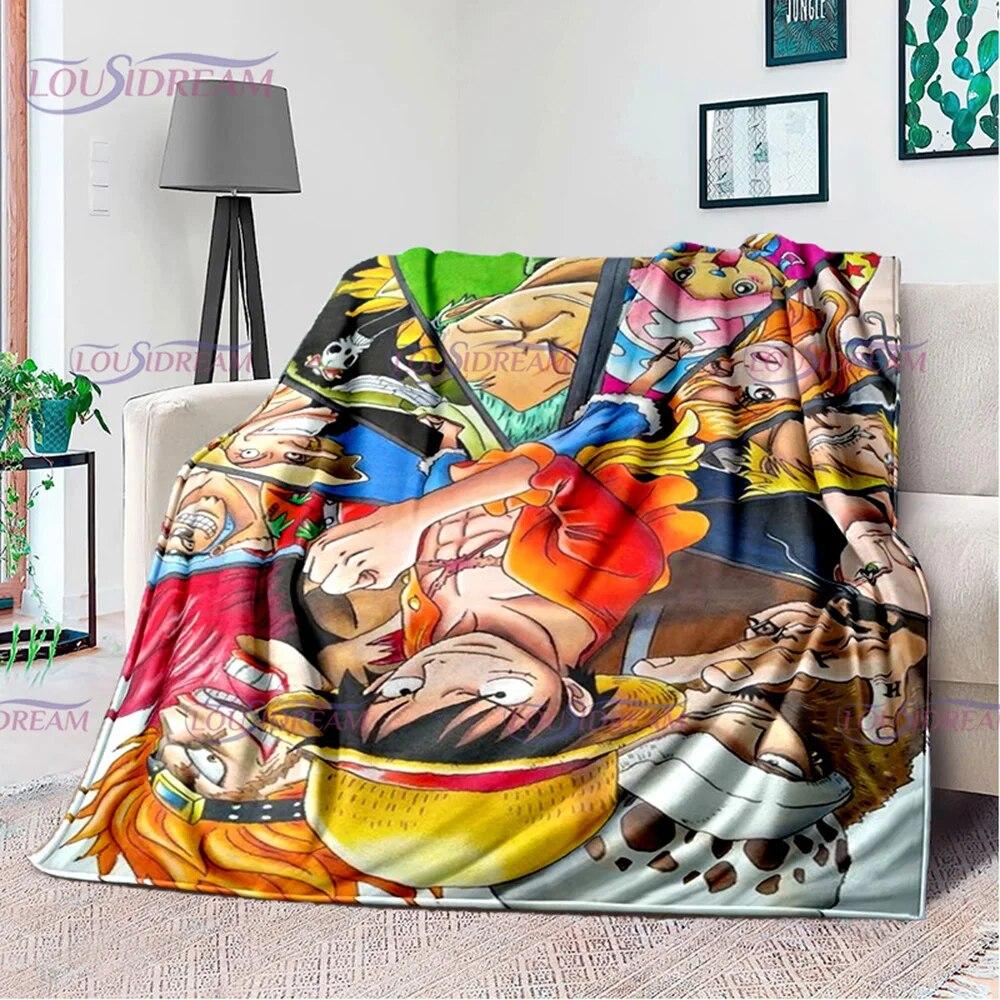 Одеяло с принтом японского поп-аниме, фланелевое постельное белье для дивана, офисное одеяло для пикника, домашний декор, подарок на день рождения