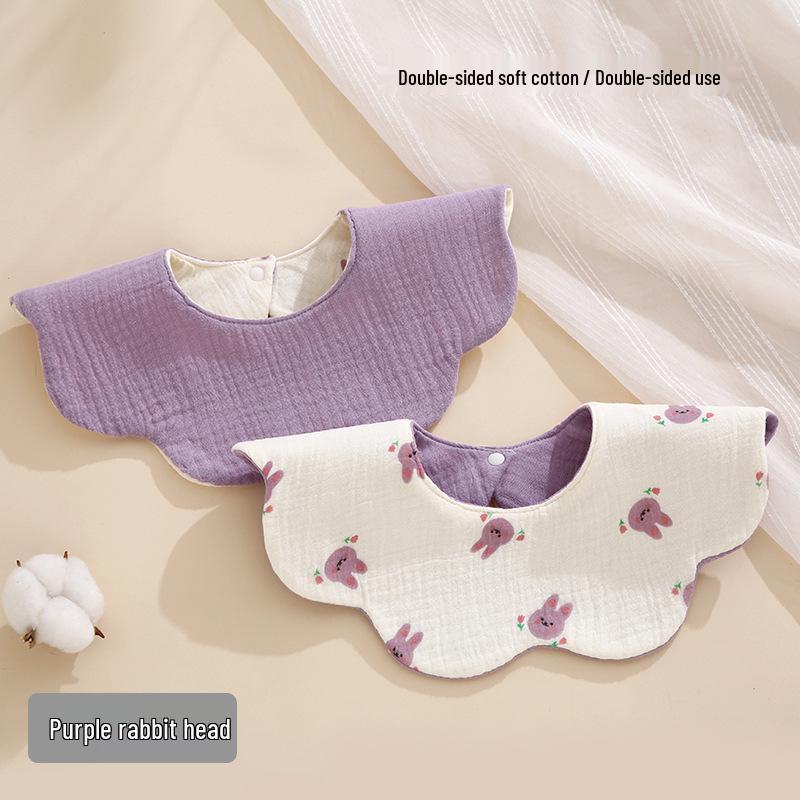 Двусторонний нагрудник для младенцев с вращением на 360°, Хлопковая марля, Всесезонный, Впитывающий, Качество класса А