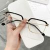 Fashion Square Reading Glasses Men Women Anti Blue Light Metal Frame Presbyopic Glasses Antifatigue Computer Eyewear 0 To +4.0