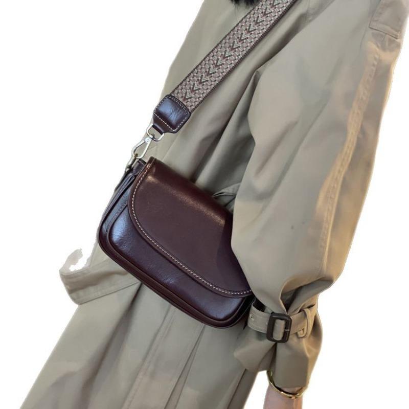 Кожаные женские сумки Новые ретро нишевые сумки через плечо Премиальная текстура сумки-мессенджеры для поездок на работу Универсальные женские сумки