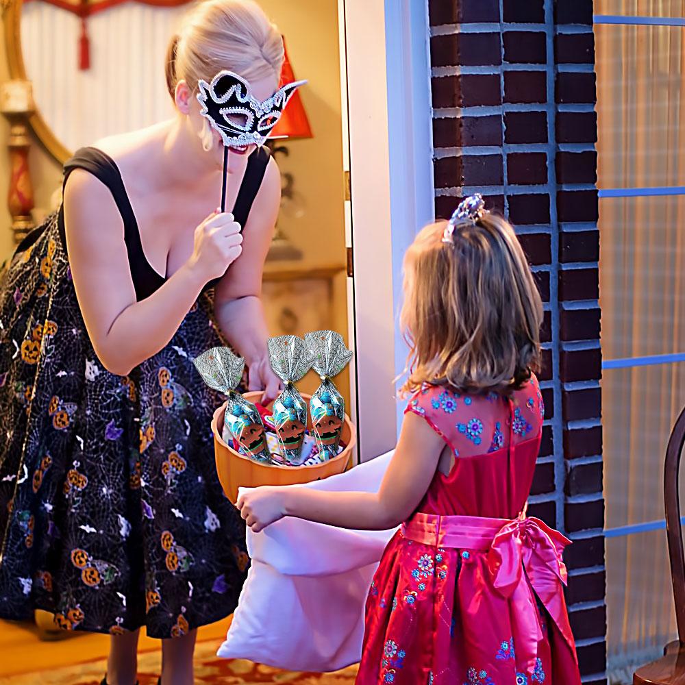 100Pcs/Lot Halloween Candy Bags Cone Bags Pumpkin Spider Bat Packaging Cookies Gift Bag Trick Or Treat For Kids Halloween Party Decoration