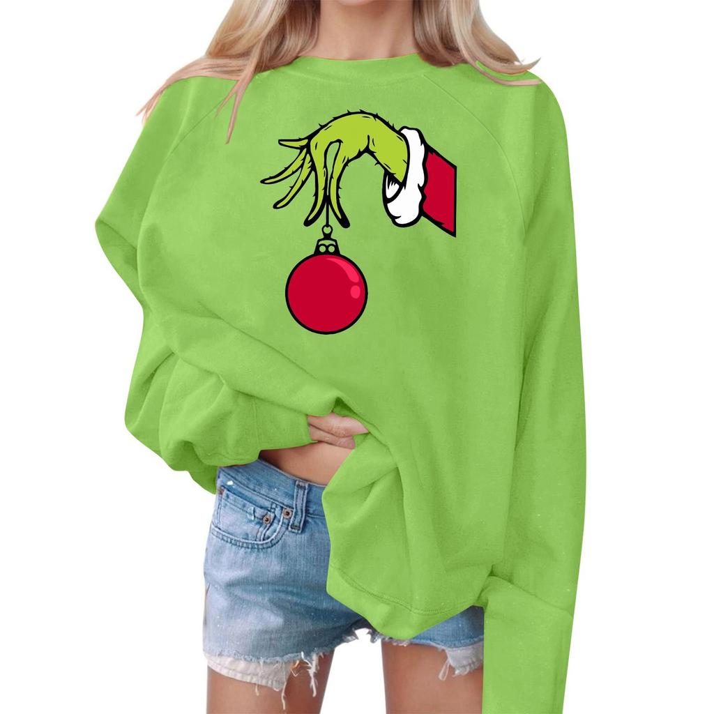 Женский повседневный и модный свитер с круглым вырезом, свободный свитер с круглым вырезом и принтом