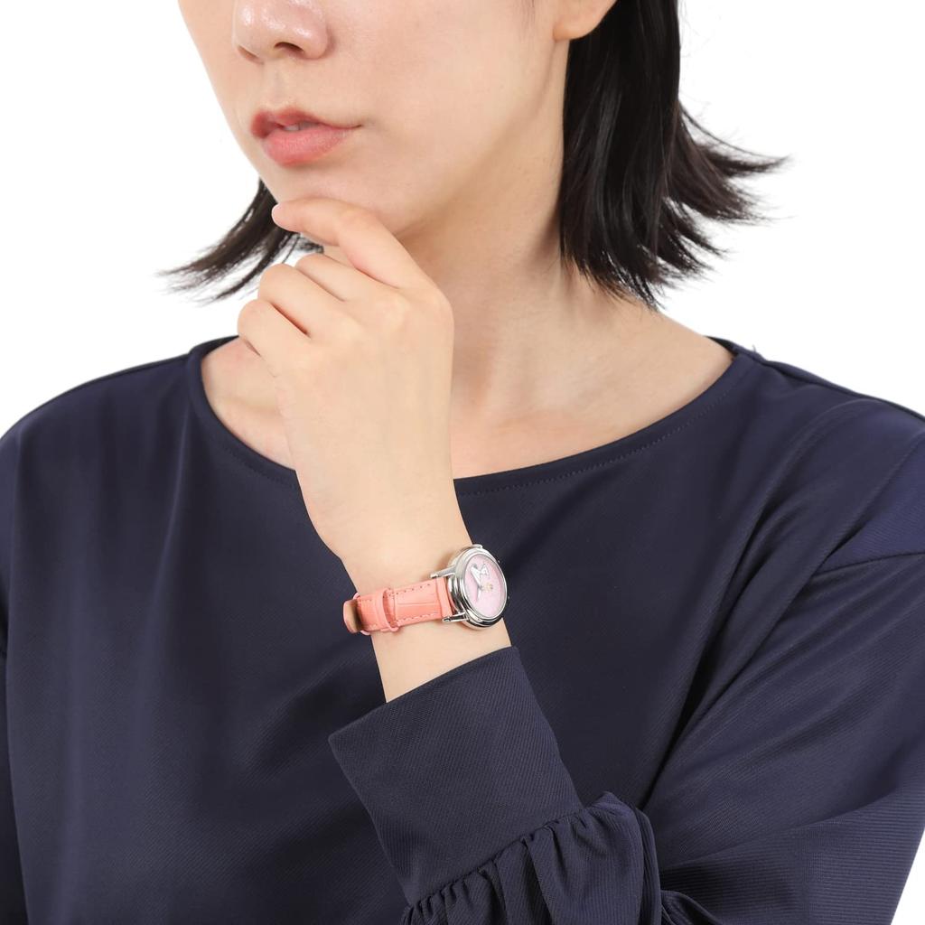 Snoopy Watch World Limited 100 шт., каждая с серийным номером, японская модель, ремешок из натуральной кожи, женские (розовый)