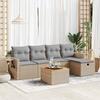 VidaXL Garden Lounge Set with Cushions 6 Pcs Beige Braided Resin, Outdoor Sofa Set, Corner Sofa Set 3325811