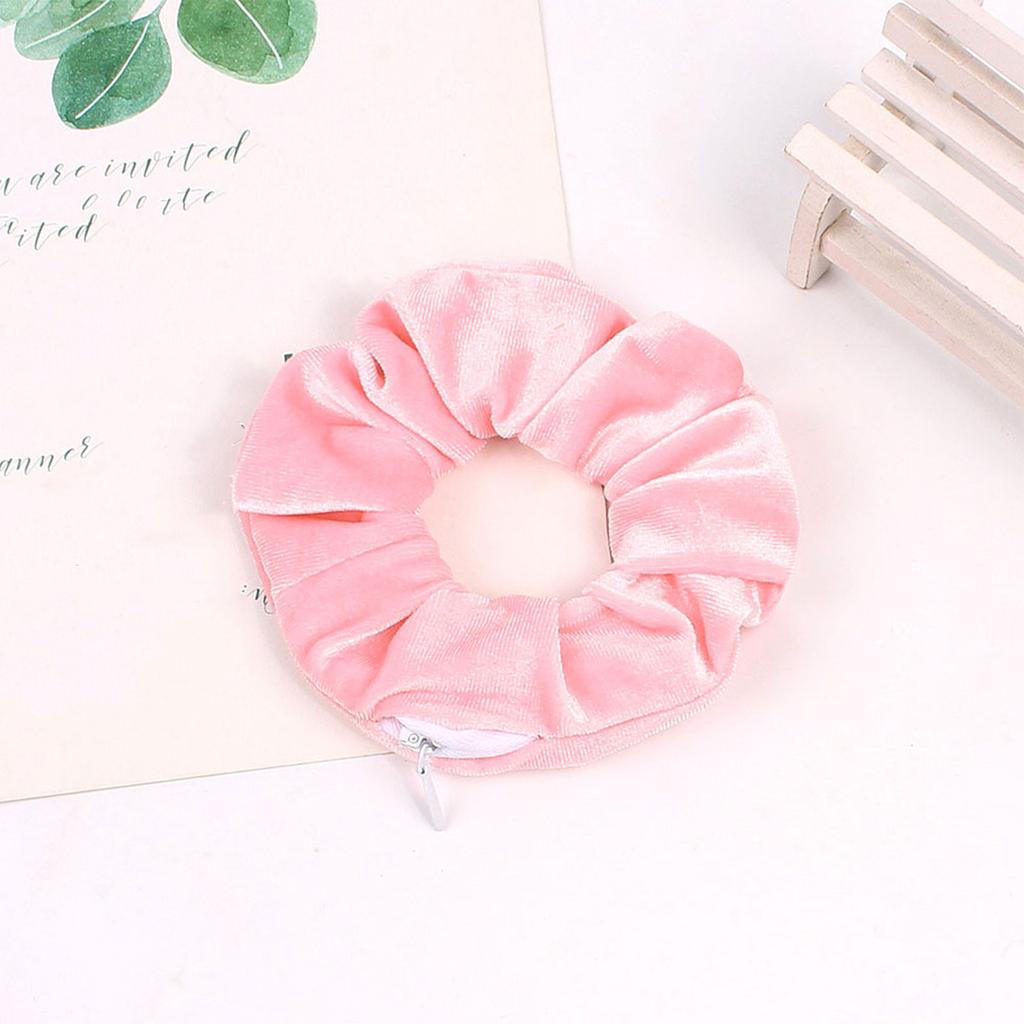 Резинки для волос на молнии, карманные резинки для волос, бархатный браслет для волос со потайной молнией, сумка для хранения помады для ключей, эластичная лента для волос