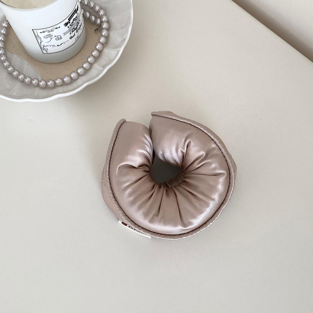 Губка Сон Эластичная резинка для волос Хрустики для волос для женщин Аксессуары для волос Девушки Мягкий однотонный сатин Наполненный хлопком Большие резинки