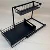 1/2 шт. двухъярусная полка для хранения кухонной мойки, выдвижная полка для отделки шкафа, металлический ящик