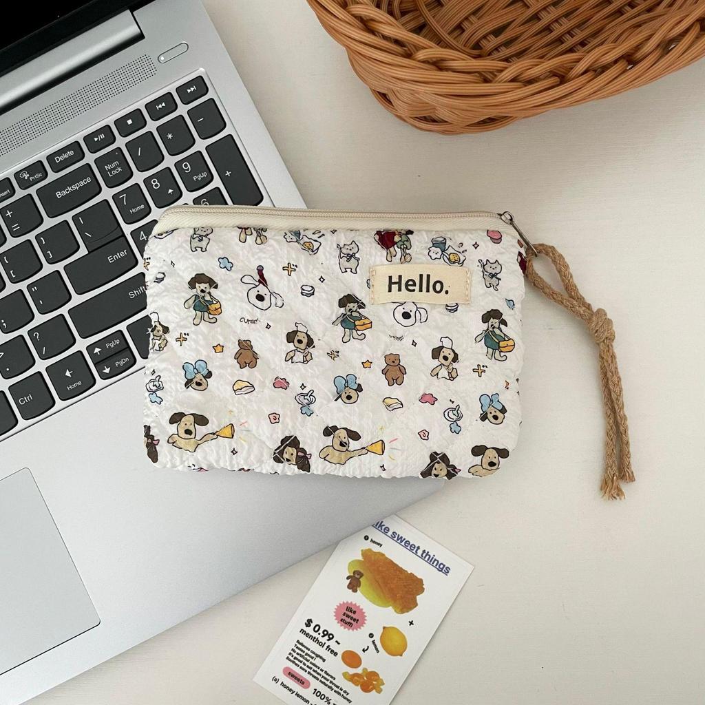 Милый стеганый кошелек для монет: Женская мини-сумка для помады, хранения всякой всячины и держатель для карт 2025