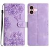 For iPhone 17 Case Butterfly Flower Pattern Skin-Touch Leather Phone Cover
