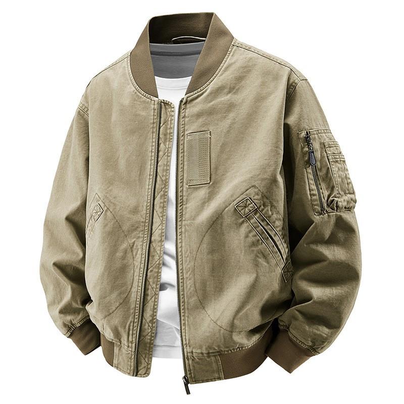 Мужская стираная рабочая куртка 2026 Повседневная с воротником-стойкой Легкая верхняя одежда Для активного отдыха