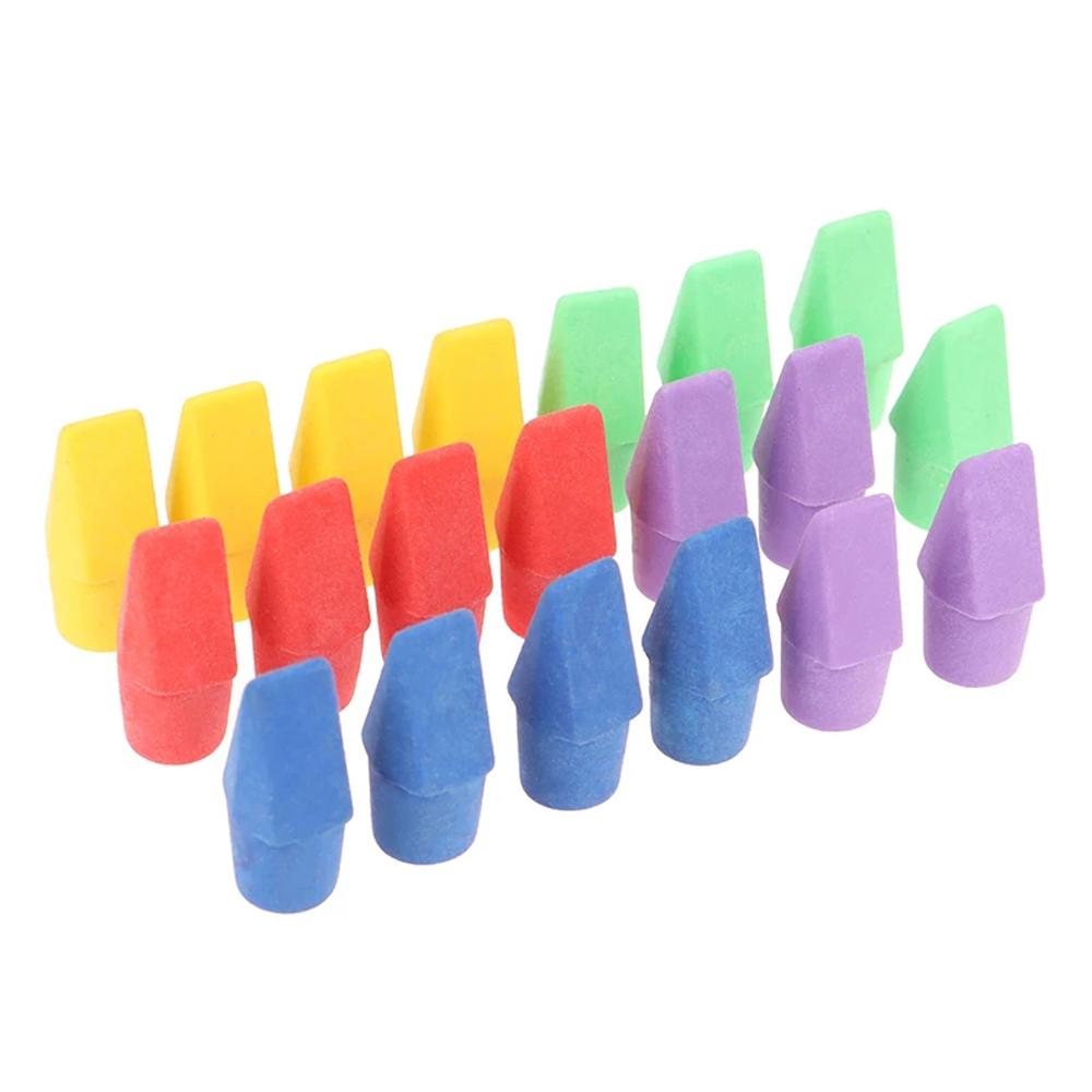 Kids Student Assorted Colors Eraser Caps Pencil Erasers Pencil Top Erasers Pencil Eraser Toppers