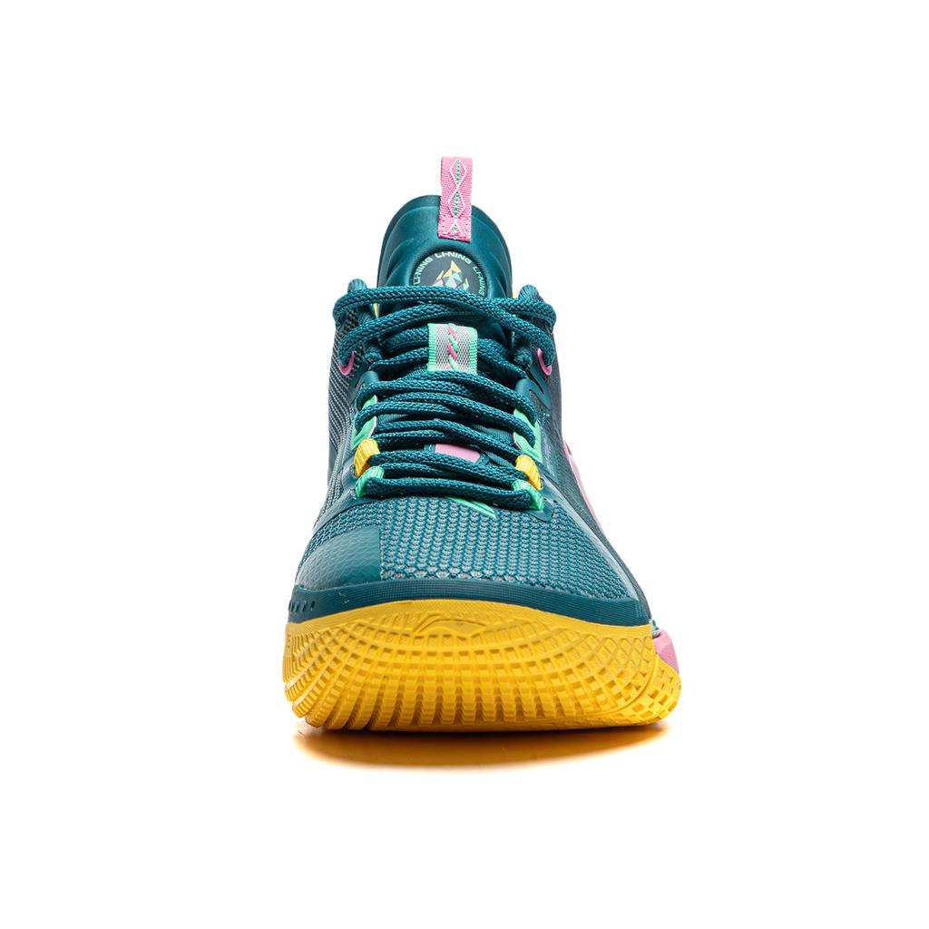 Li Ning BadFive 4 Амортизирующие износостойкие дышащие баскетбольные кроссовки средней высоты Мужские Зеленые ABFU015-10