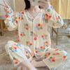 Spring and Autumn Women's Pajamas Homewear Set of Girls Students Female Thin Section of Simple Wind Pajamas Homewear