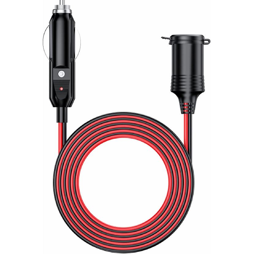 KEWIG 12/24V 4.9FT 16AWG Car Cigarette Lighter Extension Cord