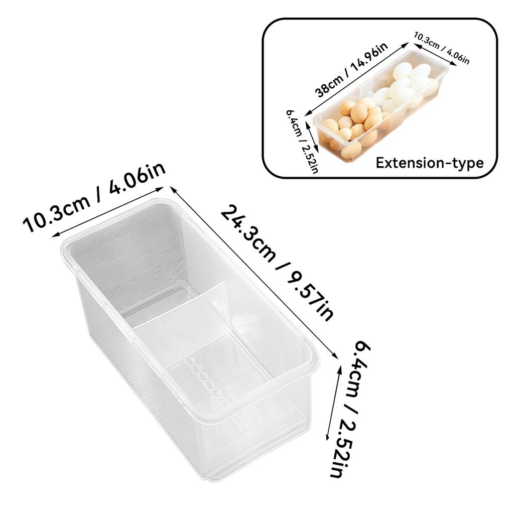 Expandable Refrigerator Plastic Storage Box With Partition Fruit Vegetable Storage Container Egg Box Kitchen Organizer