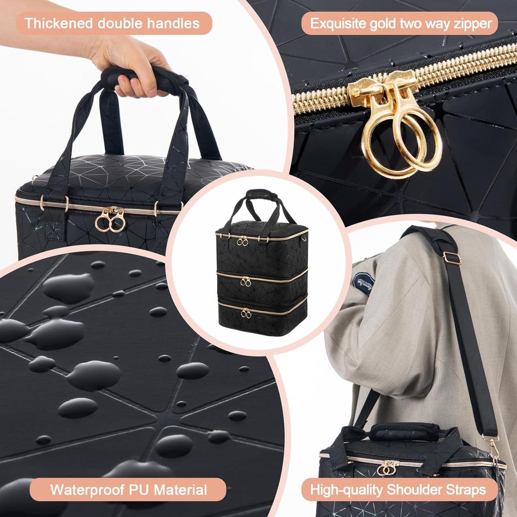 Премиальное чувство съемного большого объема 3 слоя лака для ногтей сумка для хранения может хранить 84 бутылки лака для ногтей световой короб