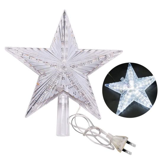 Рождественская елка Топпер Звезда со светодиодной подсветкой IP65 Водонепроницаемый энергосберегающий светящийся пятиконечный звездный праздничный орнамент
