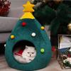 Christmas Tree Cat House,Cat Tent Cave Bed Mat,Festival Xmas Winter Warm Soft Comfortable Pet Cat Cave Bed Shape Tree Cats Nest
