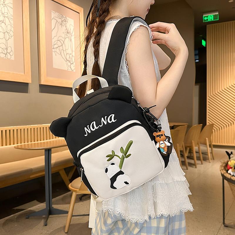 Cartoon Panda Print Schoolbag Kindergarten Backpack Boys and Girls Backpack