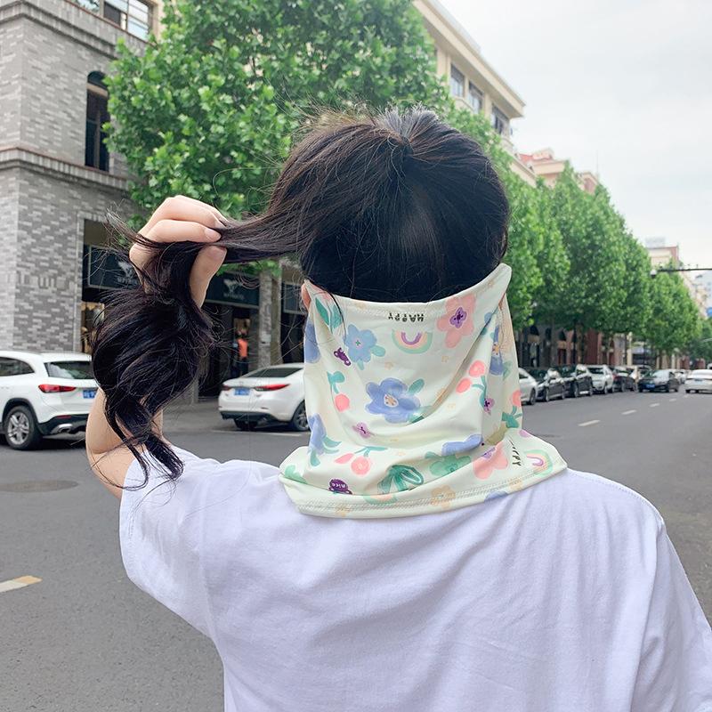 Sun Protective Scarf Neck Eye Full Protection Mask Women Breathable Facemask For Outdoors Cycling