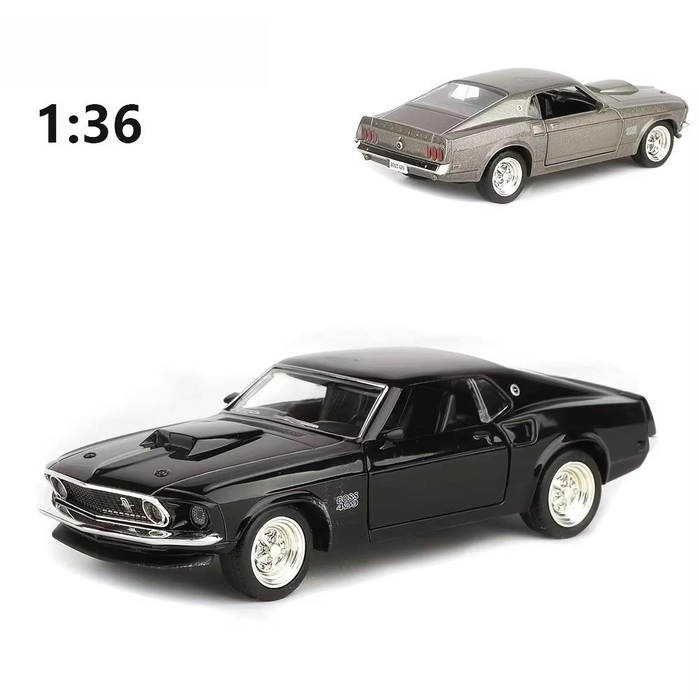 1/36 Форд Мустанг Босс 429 Игрушечная машина для детей RMZ CiTY Металлическая модель Миниатюрная с механизмом оттяжки Для демонстрации Коллекция Подарок для мальчиков