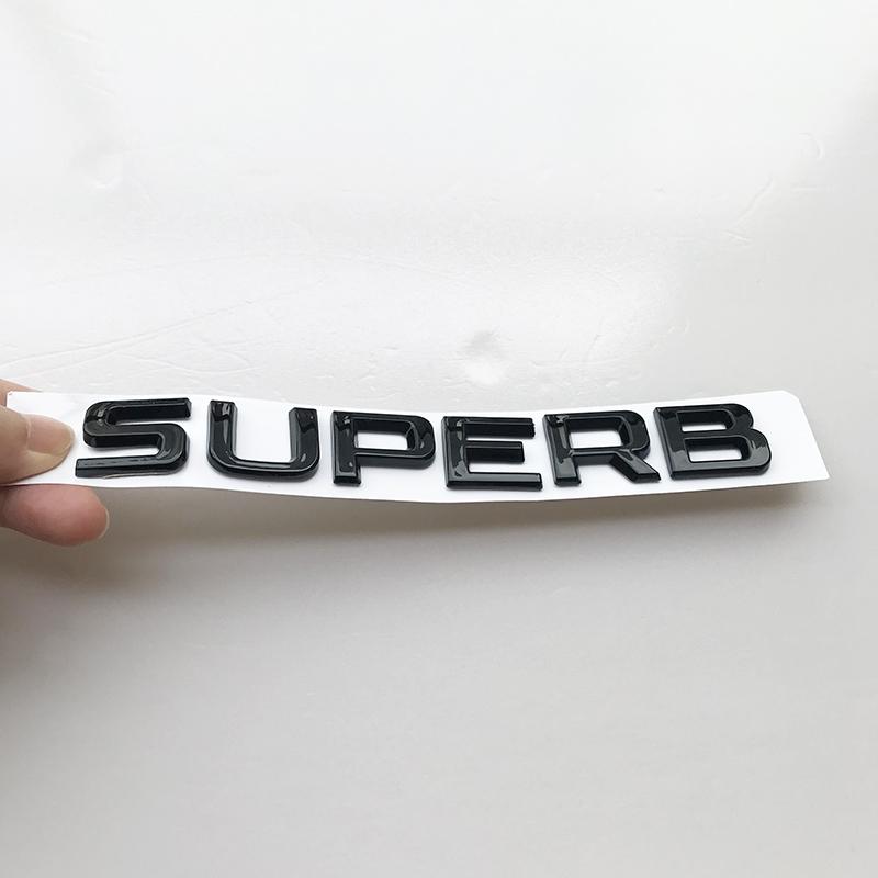 swpzb8 Glossy Black Letters ABS Car Emblem for SUPERB OCTAVIA FABIA KAMIQ KAROQ KODIAQ RAPID YETI 4x4 Trunk Nameplate Logo Sticker