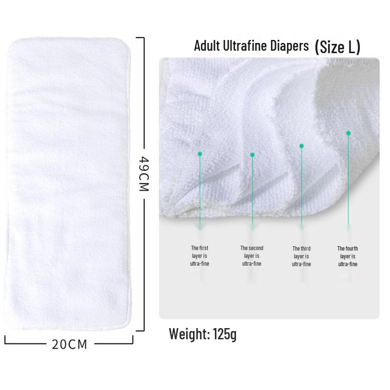 Washable Adult Incontinence Pads: Breathable Four-Layer Diapers with Soft Microfiber Inserts