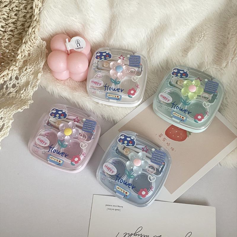 Cute Portable Contact Lens Box For Girls Minimalist Mini Contact Lens Storage Container Contact Lens Case Travel Kit